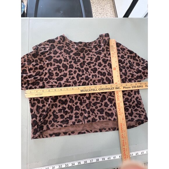 Abercrombie & Fitch Tee Size Small Cropped Boyfriend Leopard Animal Print Soft - Picture 4 of 8